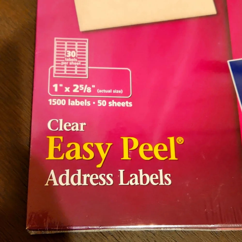 Avery 5660 Clear Easy Peel Address Labels, 1500 Labels